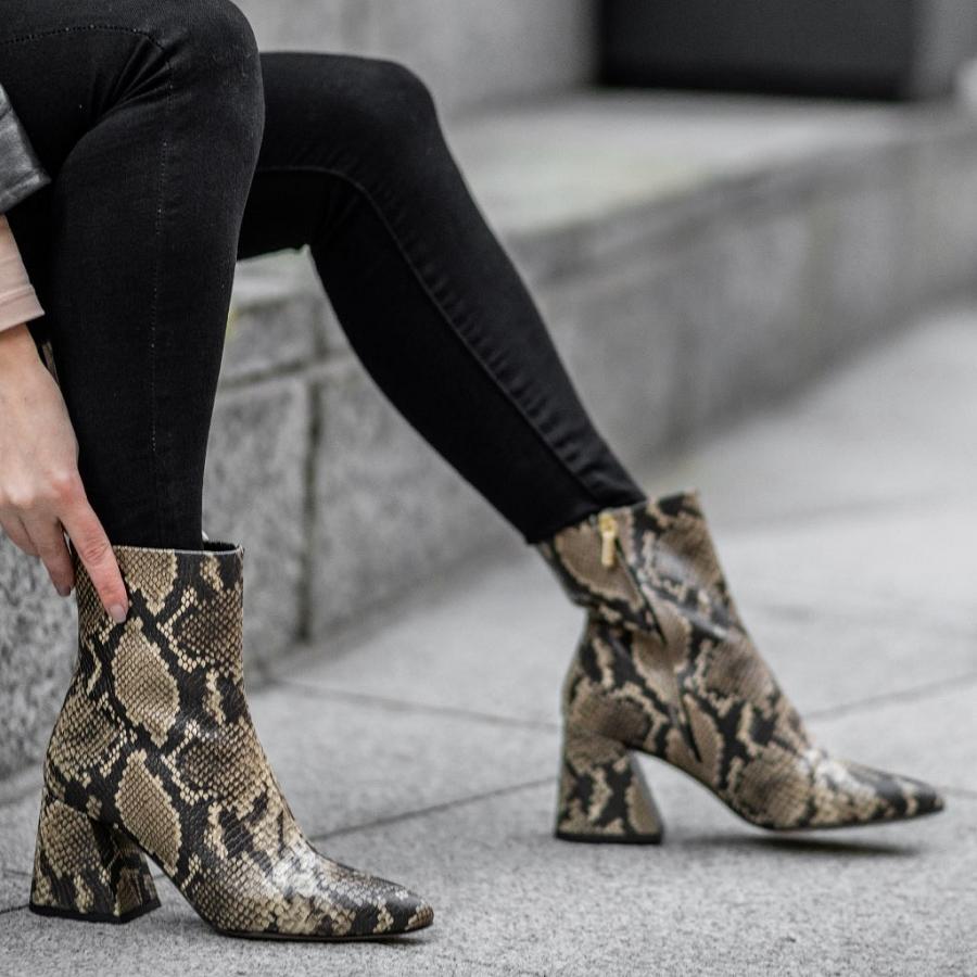 Thursday Boots Boots Heartbreaker Leren Hoge Hakken Dames Slangenprint | NL204JPQ