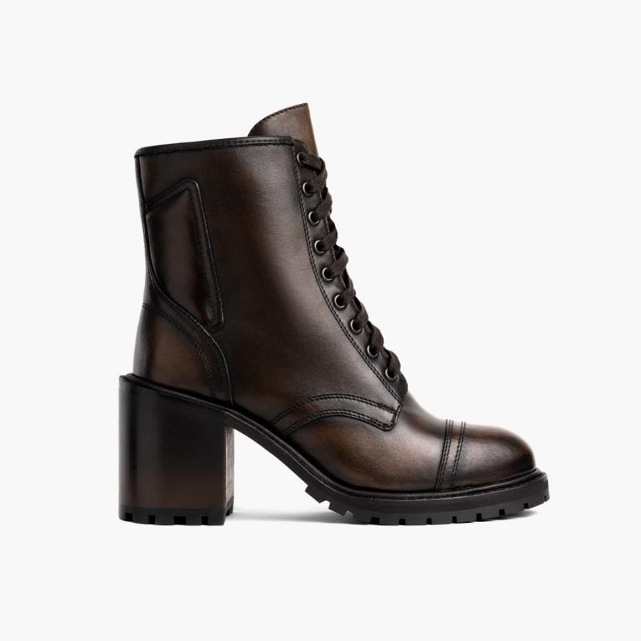 Thursday Boots Boots Rebel Leren Hoge Hakken Dames Bruin | NL18XYU