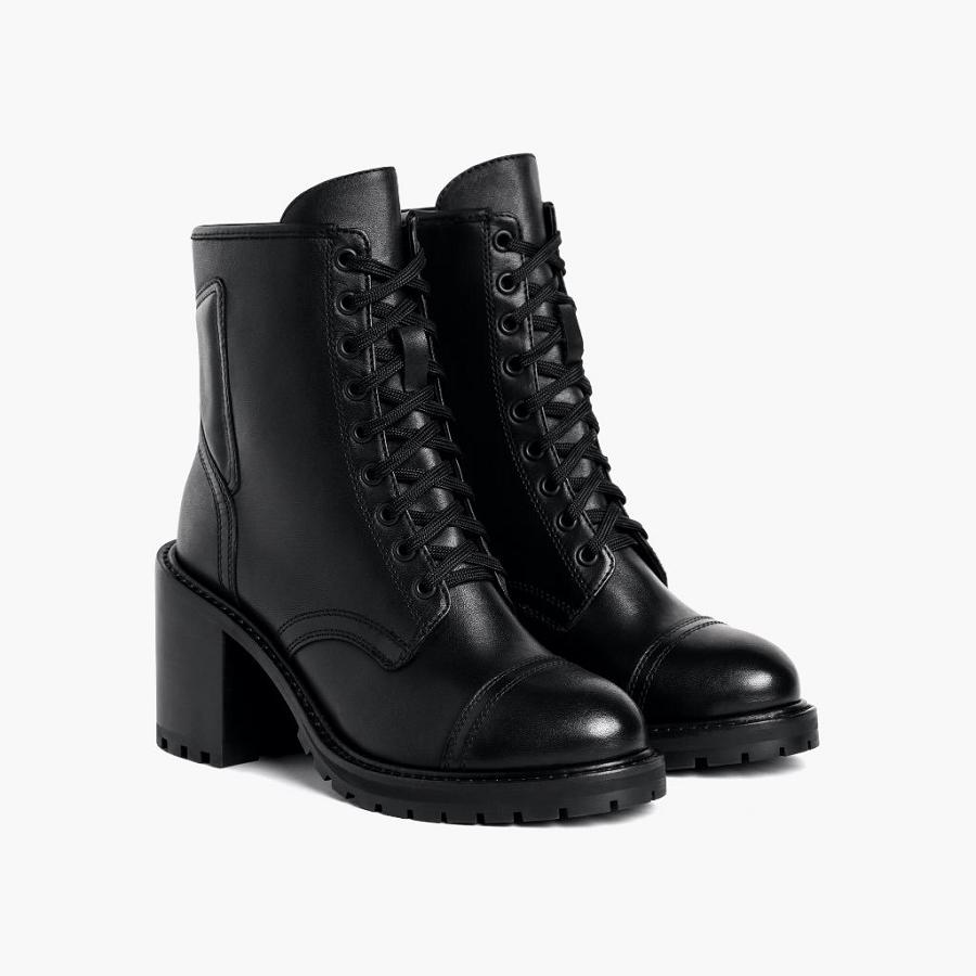 Thursday Boots Boots Rebel Leren Hoge Hakken Dames Zwart | NL191RVD