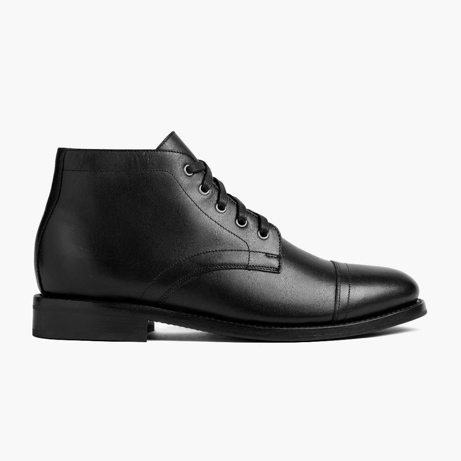 Thursday Boots Cadet Leren Chukka Laarzen Heren Zwart | NL77FDN