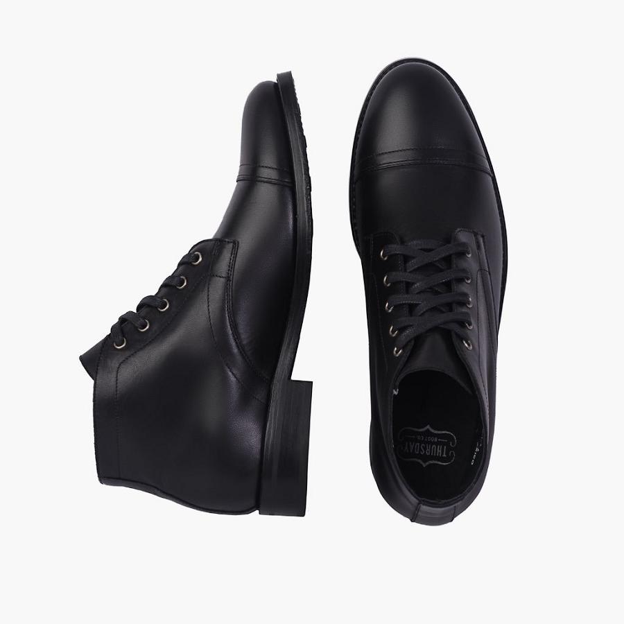 Thursday Boots Cadet Leren Chukka Laarzen Heren Zwart | NL77FDN