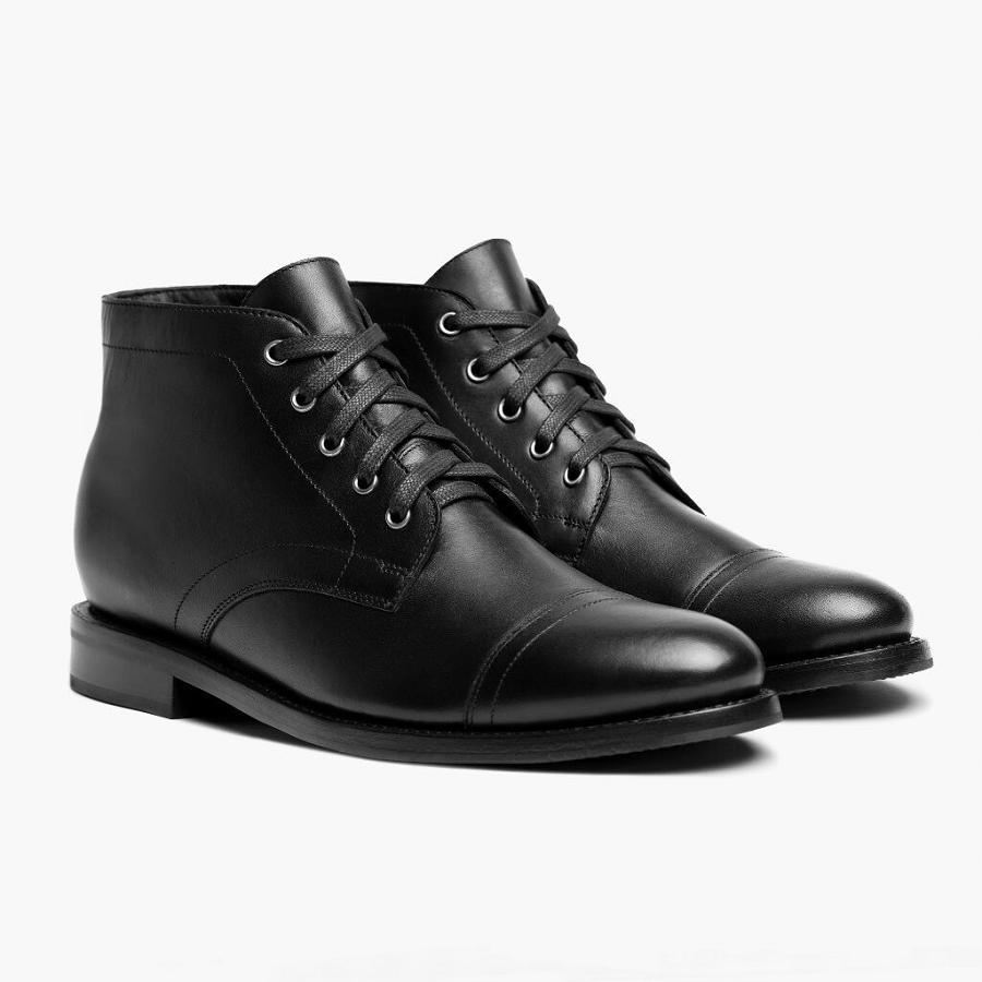 Thursday Boots Cadet Leren Chukka Laarzen Heren Zwart | NL77FDN