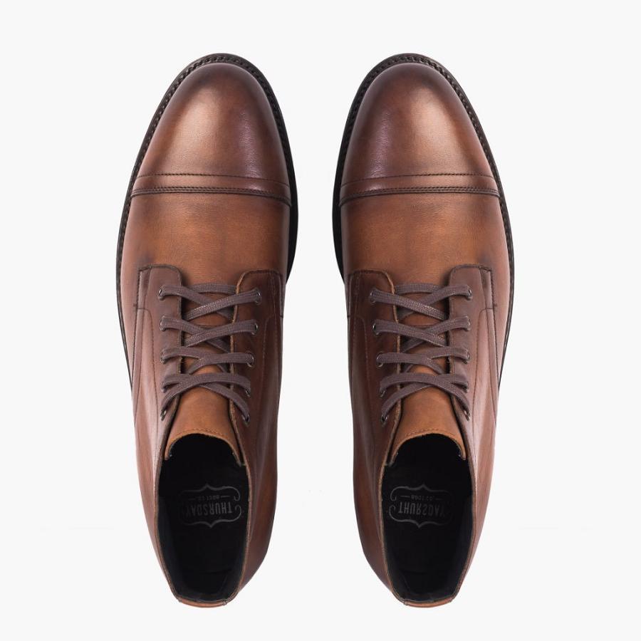 Thursday Boots Cadet Leren Chukka Laarzen Heren Bruin | NL78DFM