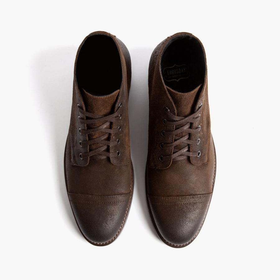 Thursday Boots Cadet Suede Veterlaarzen Heren Koffie | NL54AHK