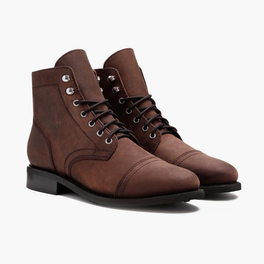 Thursday Boots Captain Leren Arizona Veterlaarzen Dames Bruin | NL182DFM