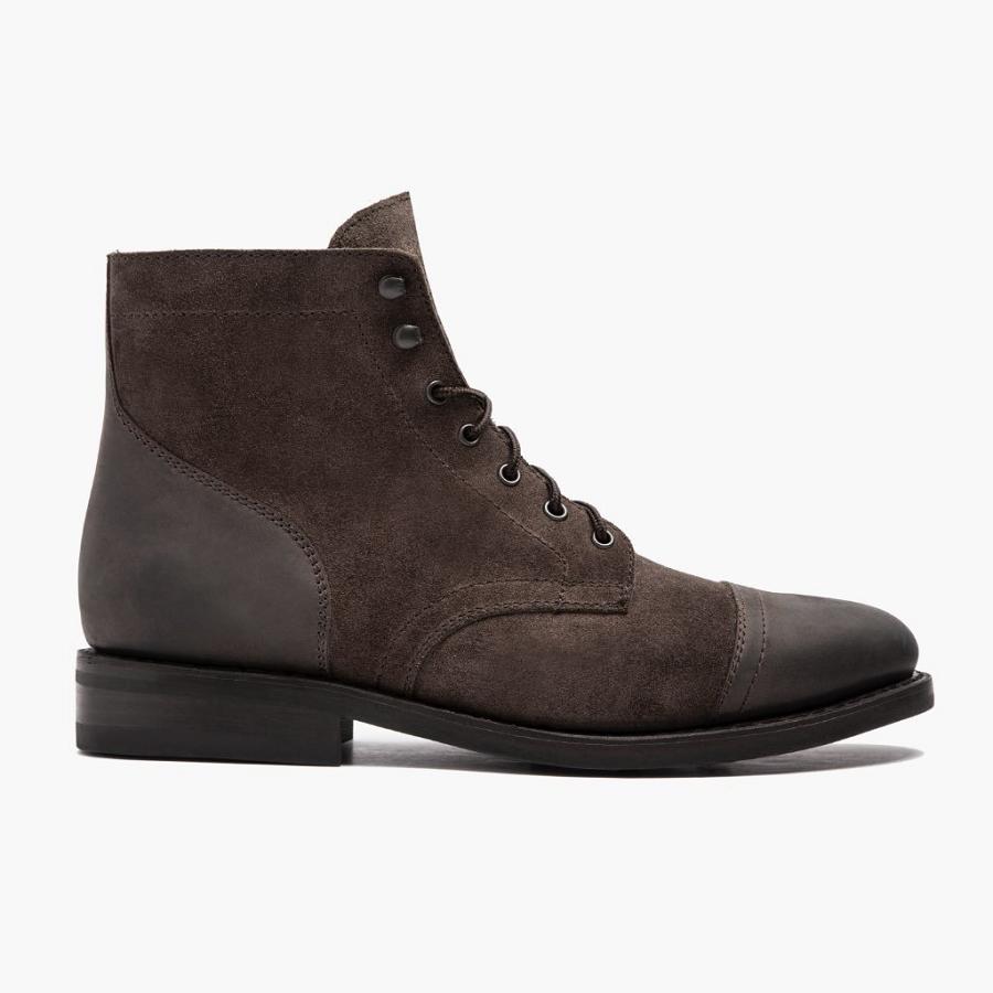 Thursday Boots Captain Leren Suede Veterlaarzen Heren Bruin | NL42VRW