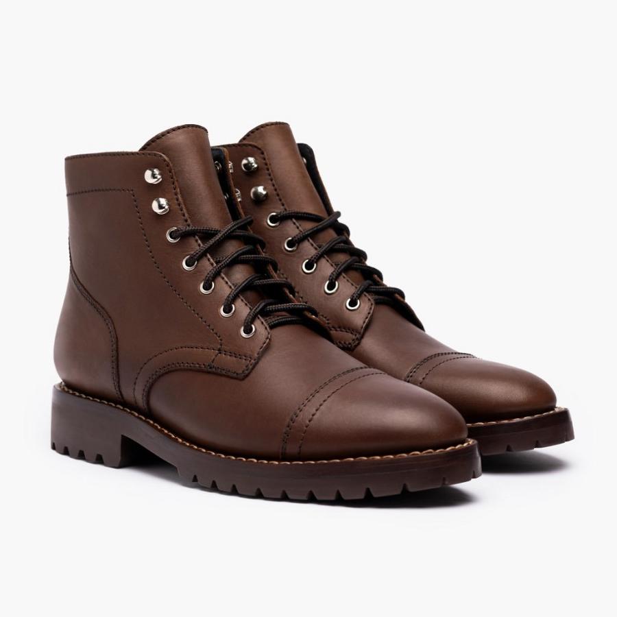 Thursday Boots Captain Leren Suede Veterlaarzen Heren Bordeaux | NL43CTV