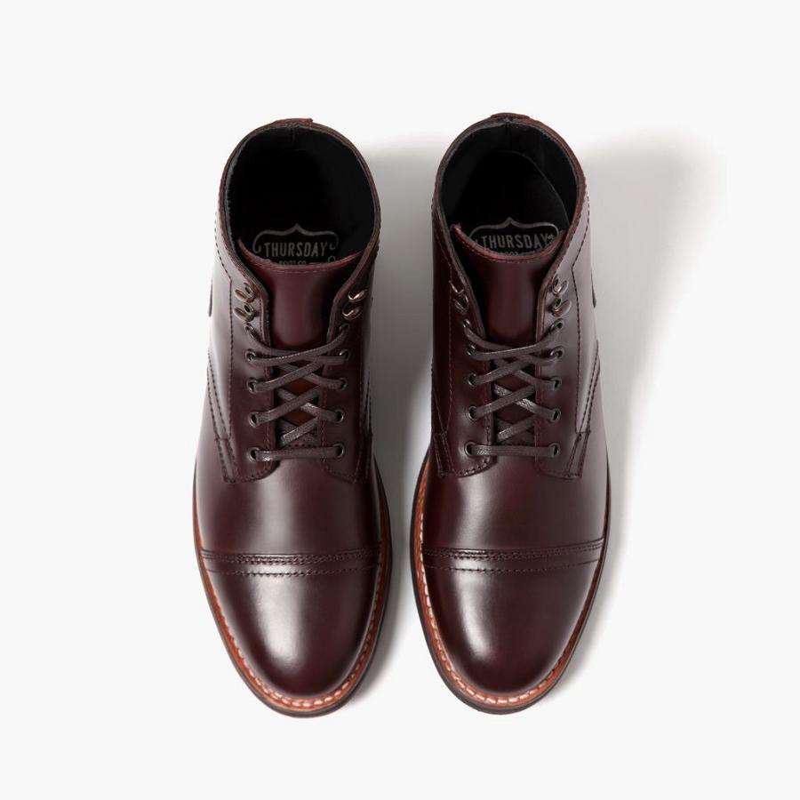 Thursday Boots Captain Leren Veterlaarzen Heren Bordeaux | NL51FDN