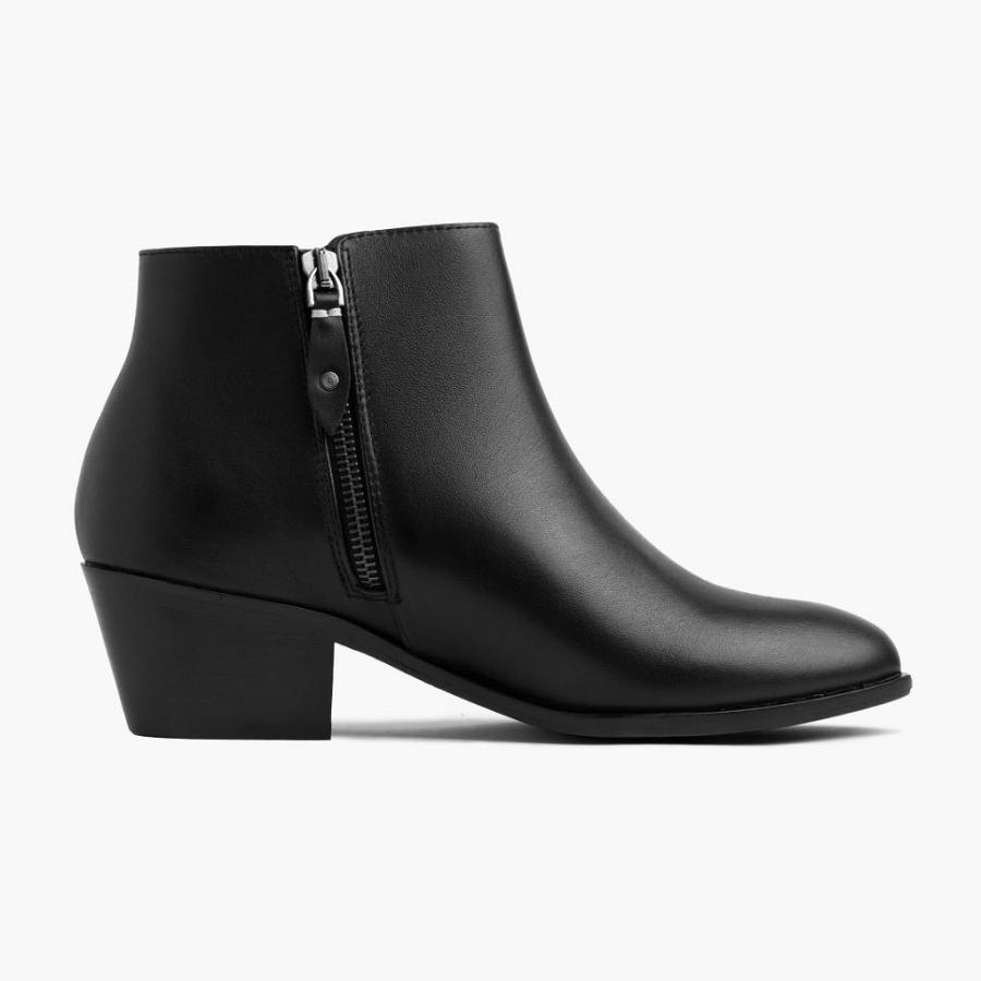 Thursday Boots Downtown Leren Laarzen Dames Zwart | NL154GSO