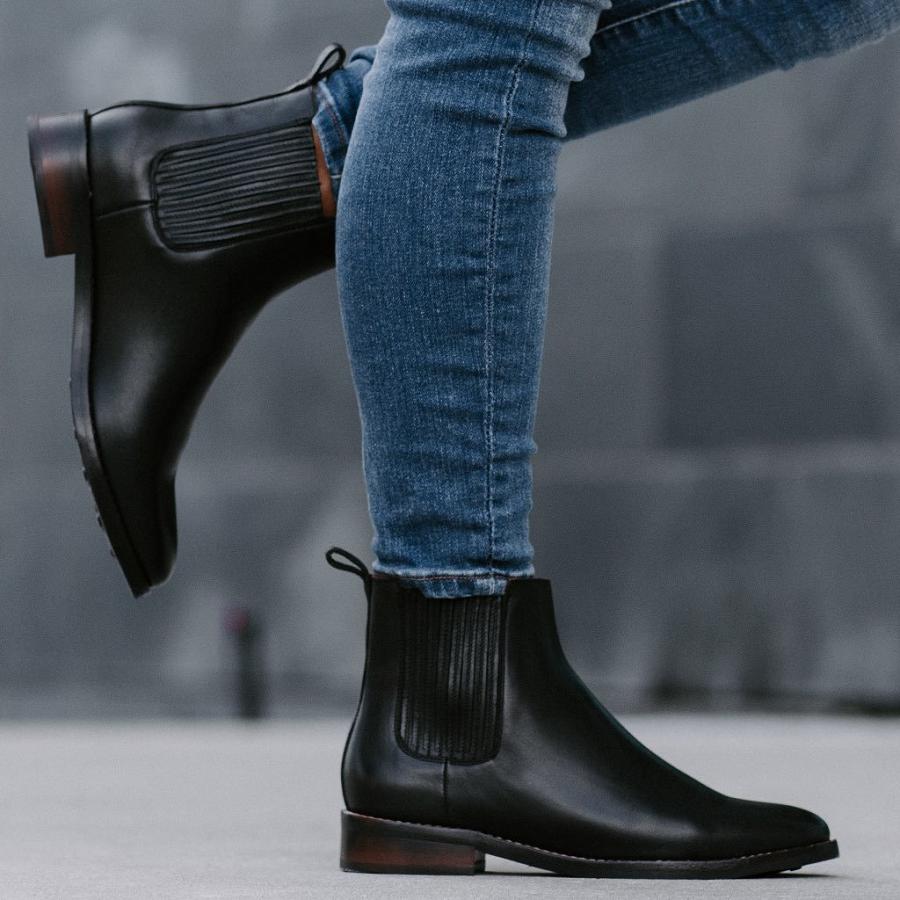 Thursday Boots Dreamer Leren Laarsjes Dames Zwart | NL231HAP