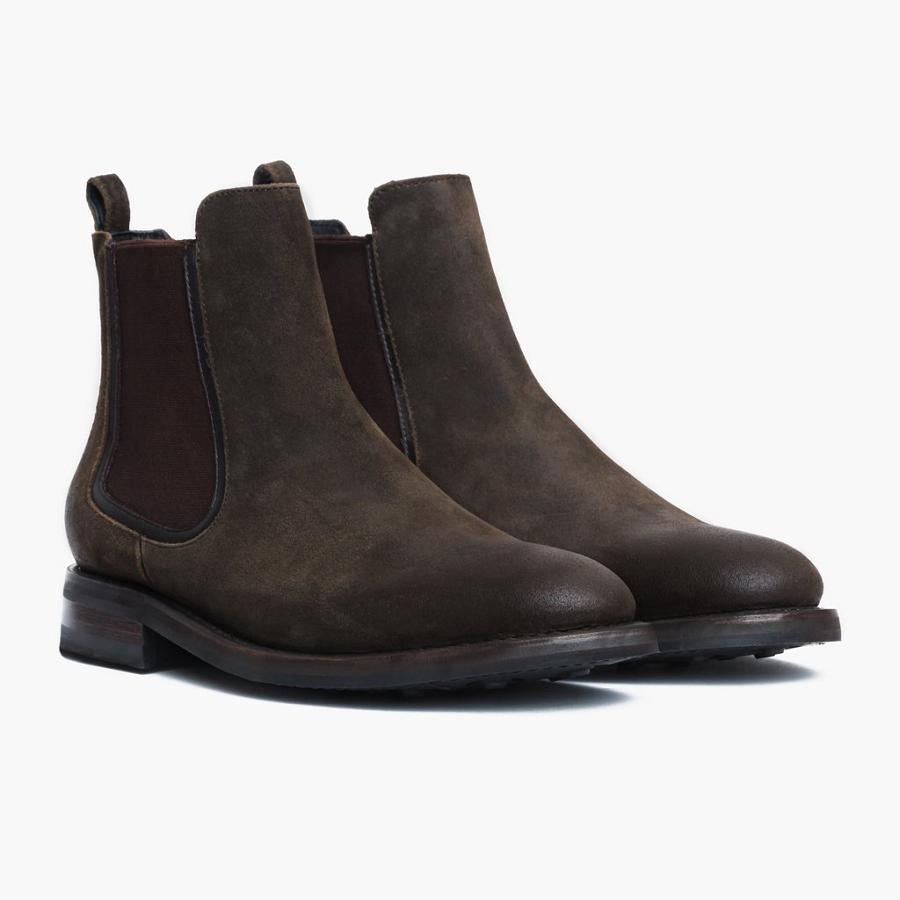 Thursday Boots Duke Suede Laarsjes Heren Olijfgroen | NL8TCE