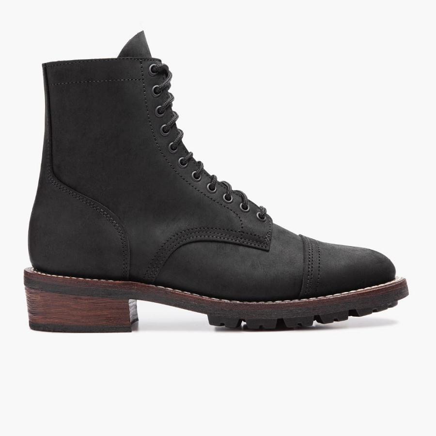 Thursday Boots Logger Leren Veterlaarzen Heren Zwart | NL410LIS