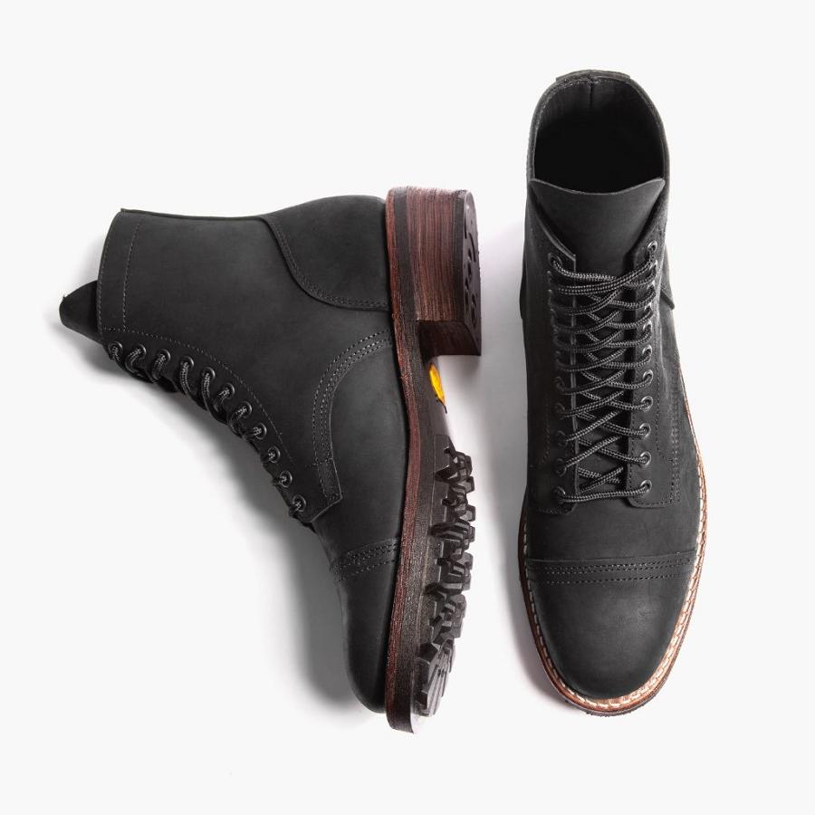 Thursday Boots Logger Leren Veterlaarzen Heren Zwart | NL410LIS