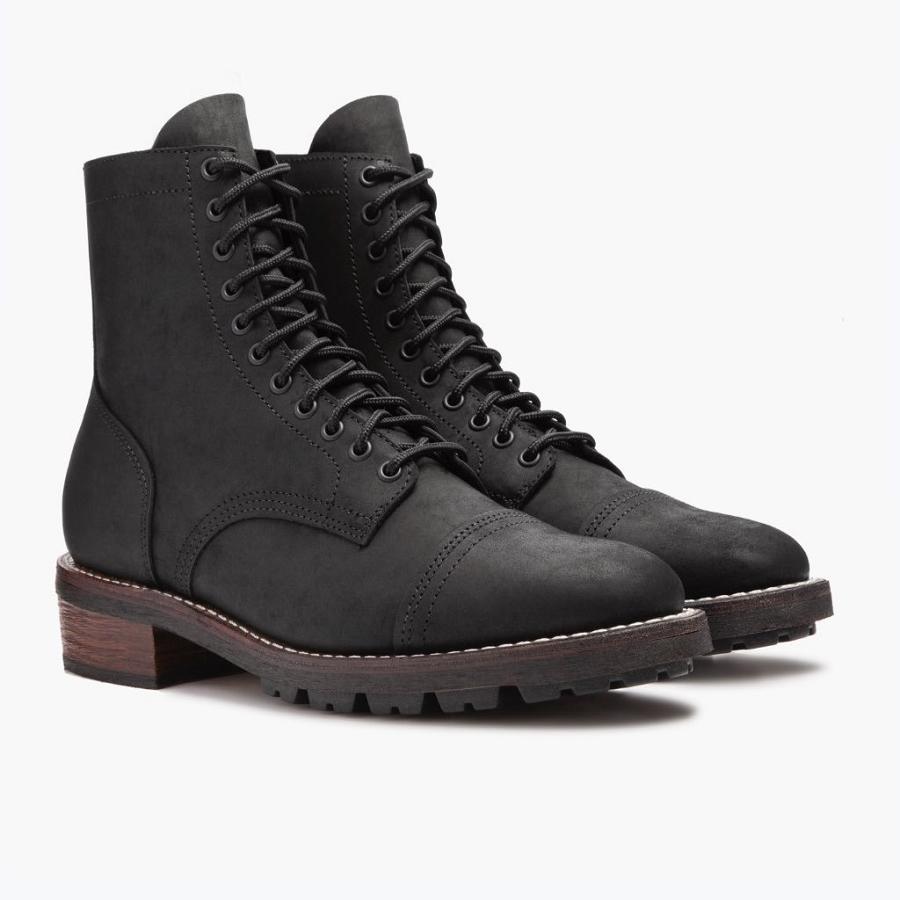 Thursday Boots Logger Leren Veterlaarzen Heren Zwart | NL410LIS