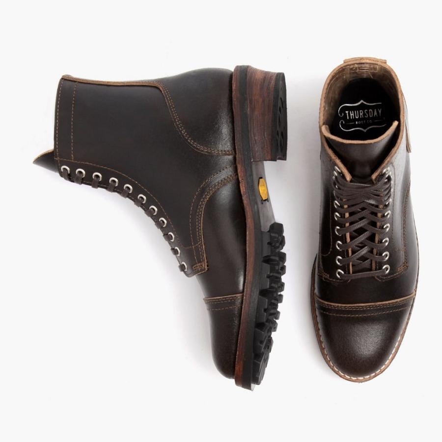 Thursday Boots Logger Leren Veterlaarzen Heren Koffie | NL411KOR