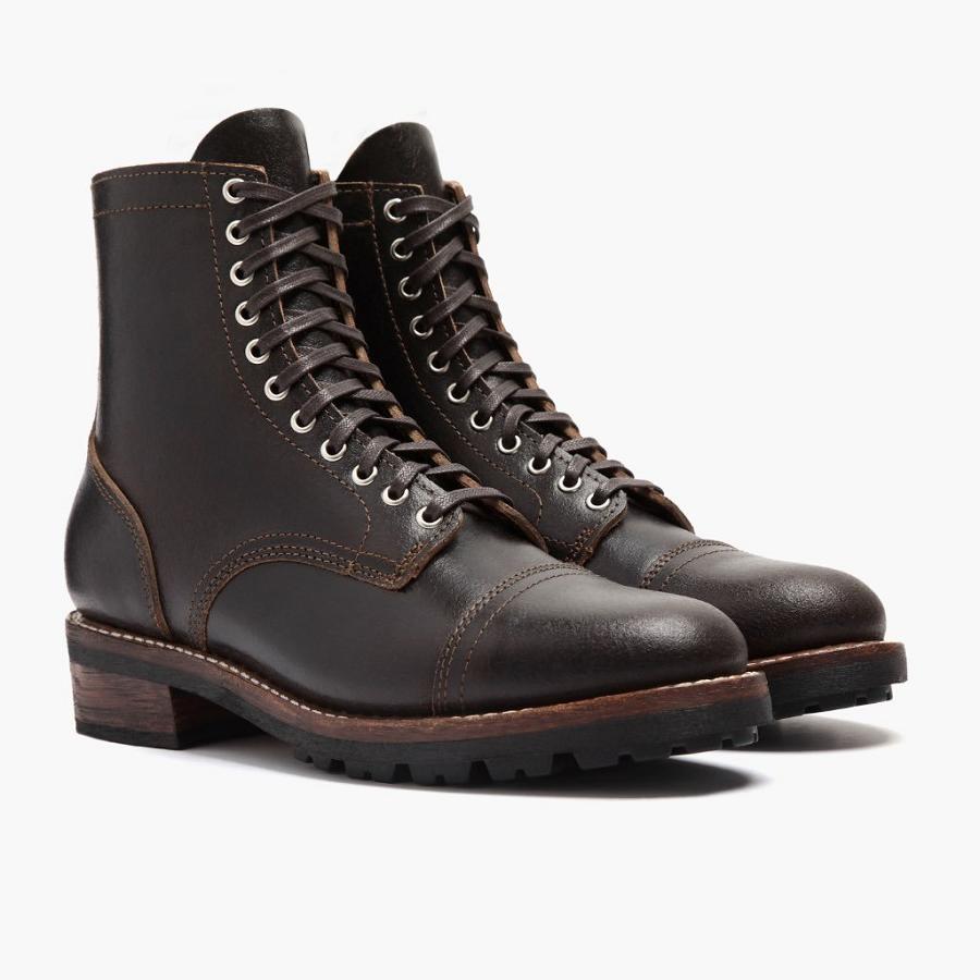 Thursday Boots Logger Leren Veterlaarzen Heren Koffie | NL411KOR