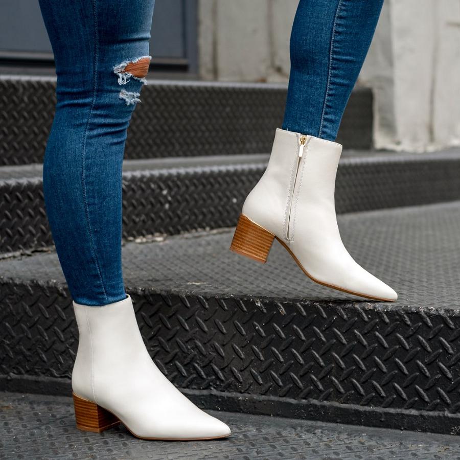 Thursday Boots Luna Leren Laarzen Dames Wit | NL137YXF