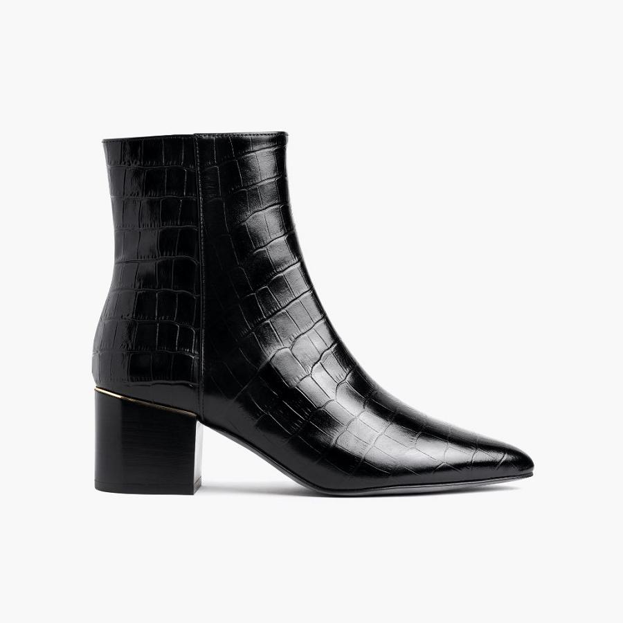 Thursday Boots Luna Leren Laarzen Dames Zwart | NL158AHK