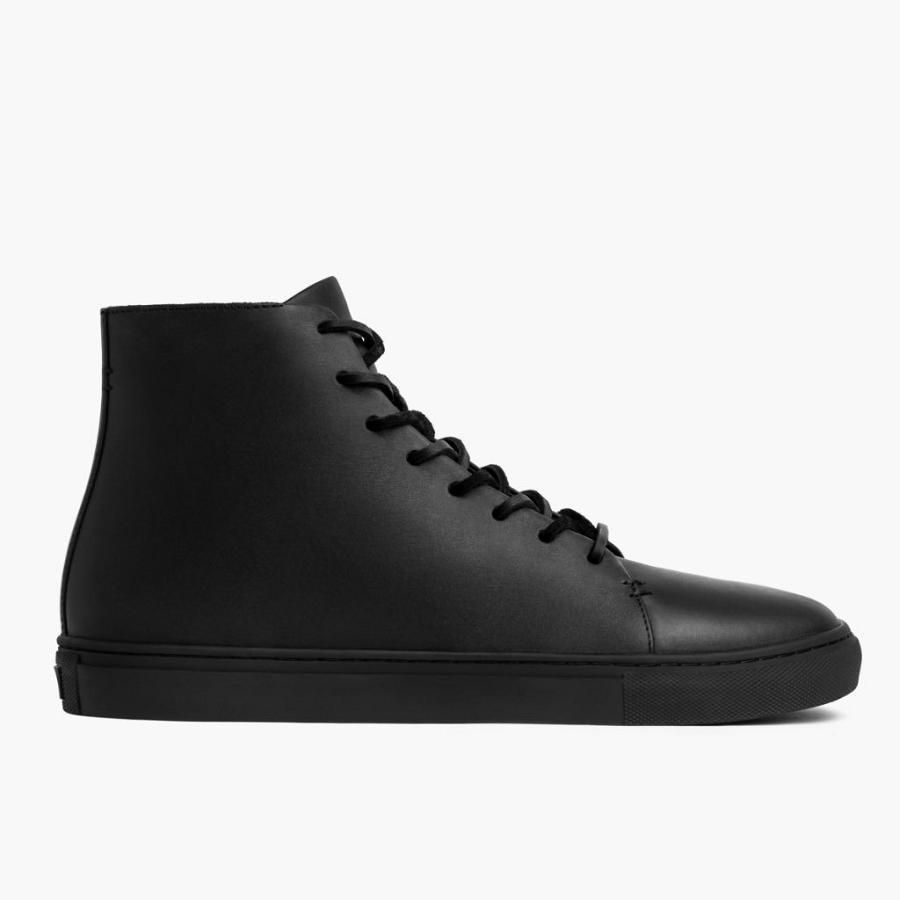 Thursday Boots Premier High Tops Leren Klassieke Sneakers Heren Zwart | NL379BEX