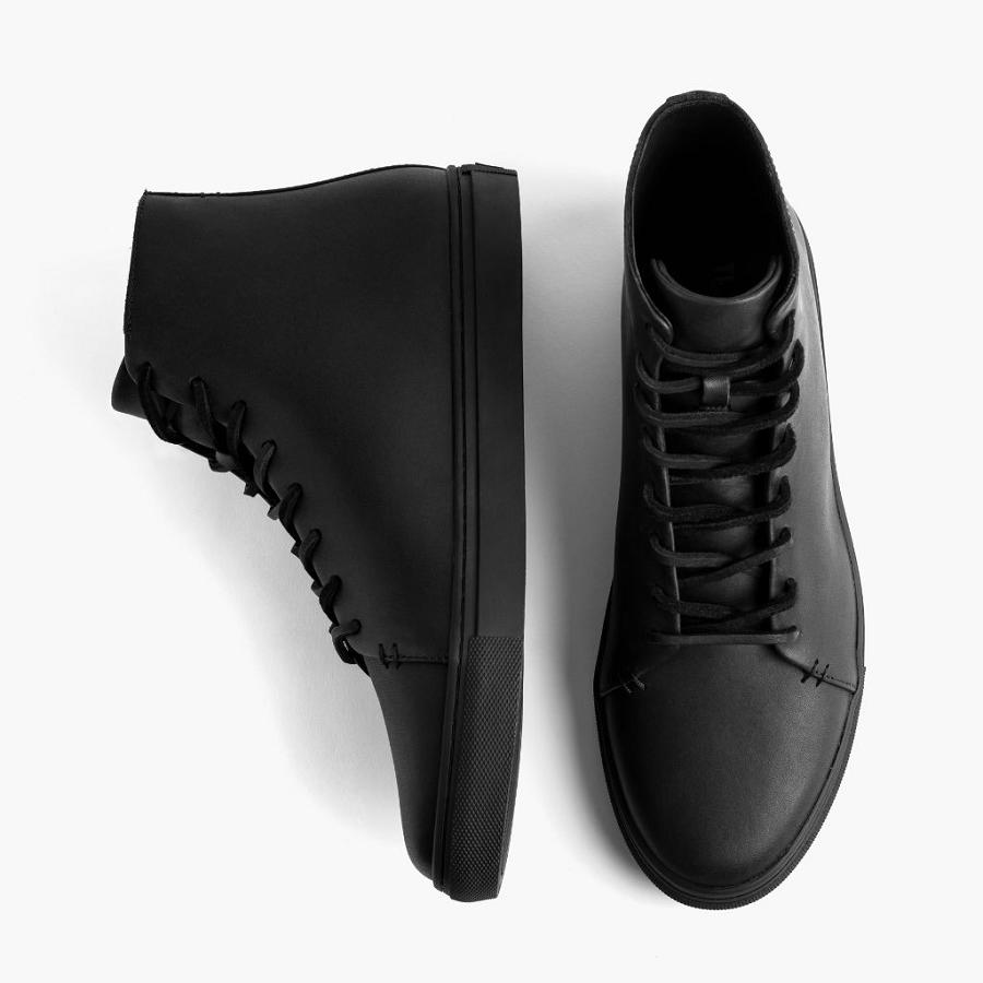 Thursday Boots Premier High Tops Leren Klassieke Sneakers Heren Zwart | NL379BEX