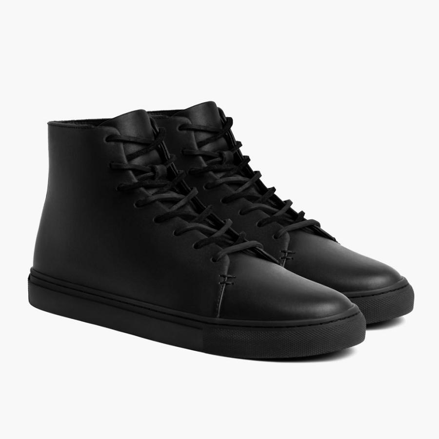 Thursday Boots Premier High Tops Leren Klassieke Sneakers Heren Zwart | NL379BEX