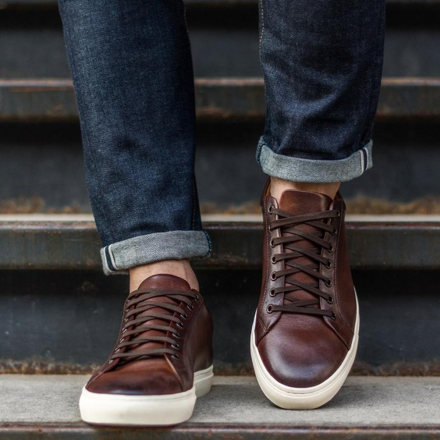 Thursday Boots Premier Low Tops Leren Rugged & Resilient Sneakers Heren Koffie | NL371YXF