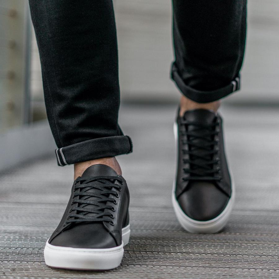 Thursday Boots Premier Low Tops Leren Sneakers Heren Zwart | NL374EBC