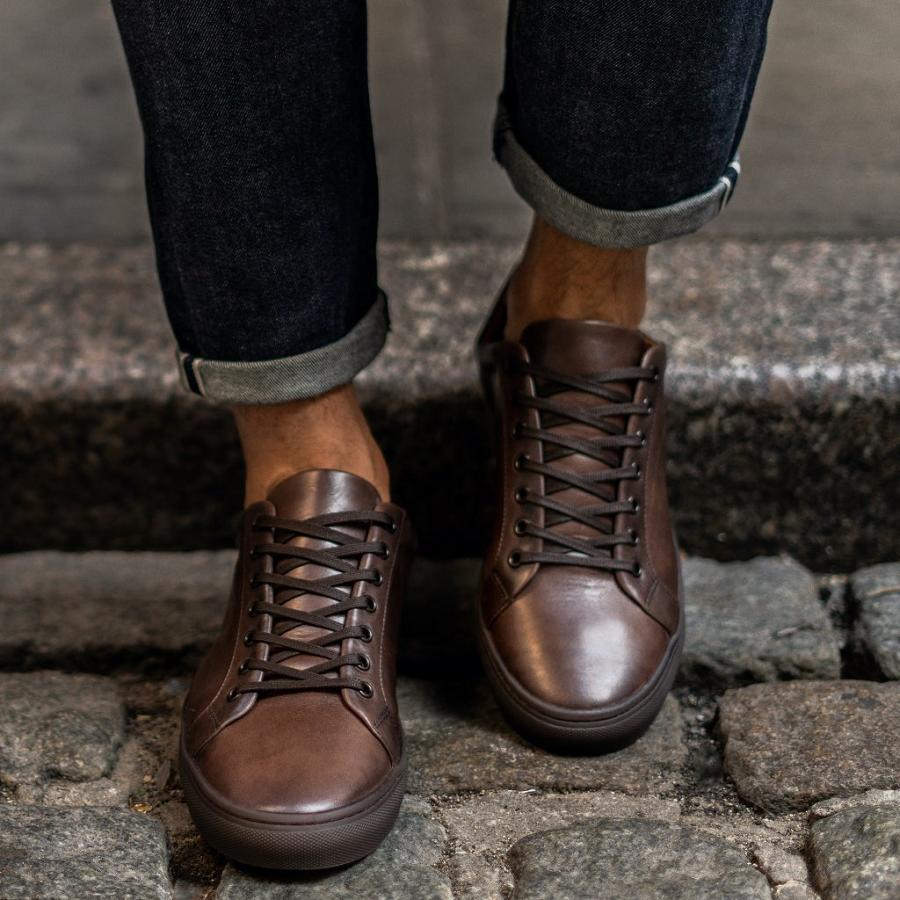 Thursday Boots Premier Low Tops Leren Sneakers Heren Koffie | NL375WNB