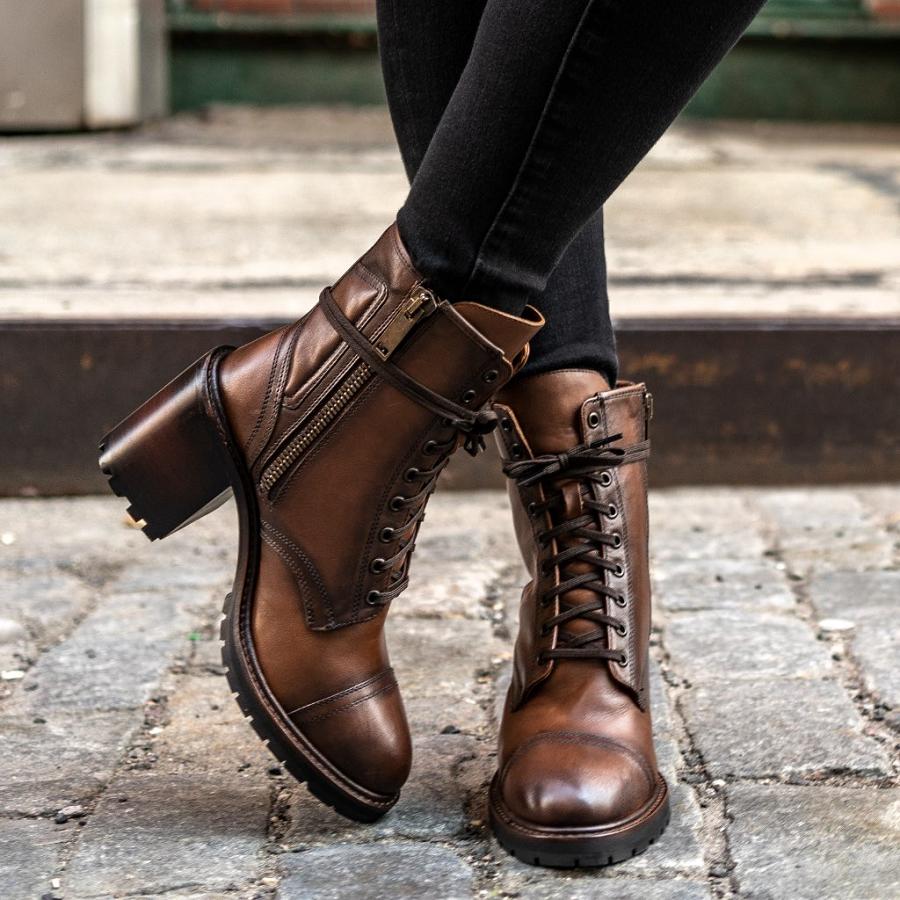 Thursday Boots Rebel Leren Laarzen Dames Koffie | NL134OKI