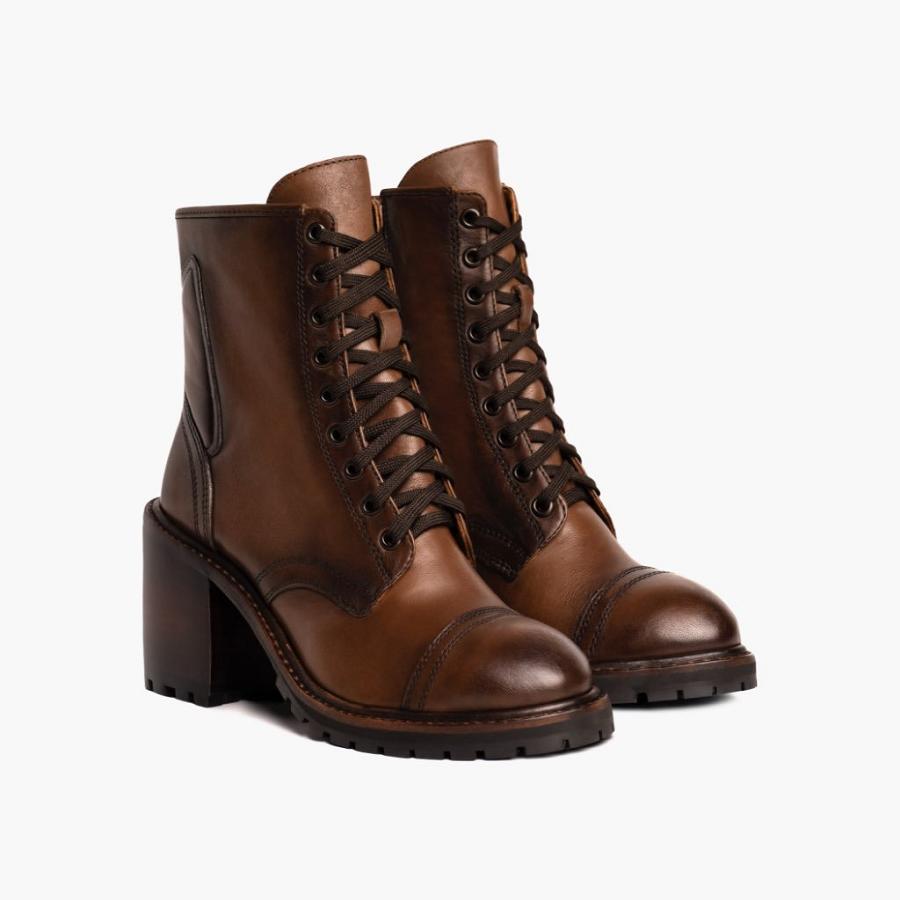 Thursday Boots Rebel Leren Veterlaarzen Dames Bruin | NL172VRW