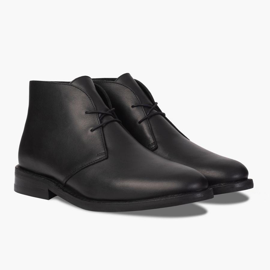 Thursday Boots Scout Leren Chukka Laarzen Heren Zwart | NL66NWY