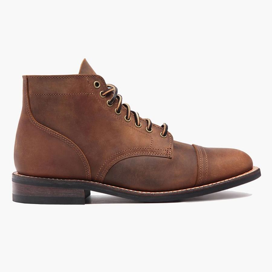 Thursday Boots Vanguard Leren Veterlaarzen Heren Koffie | NL390DFM60