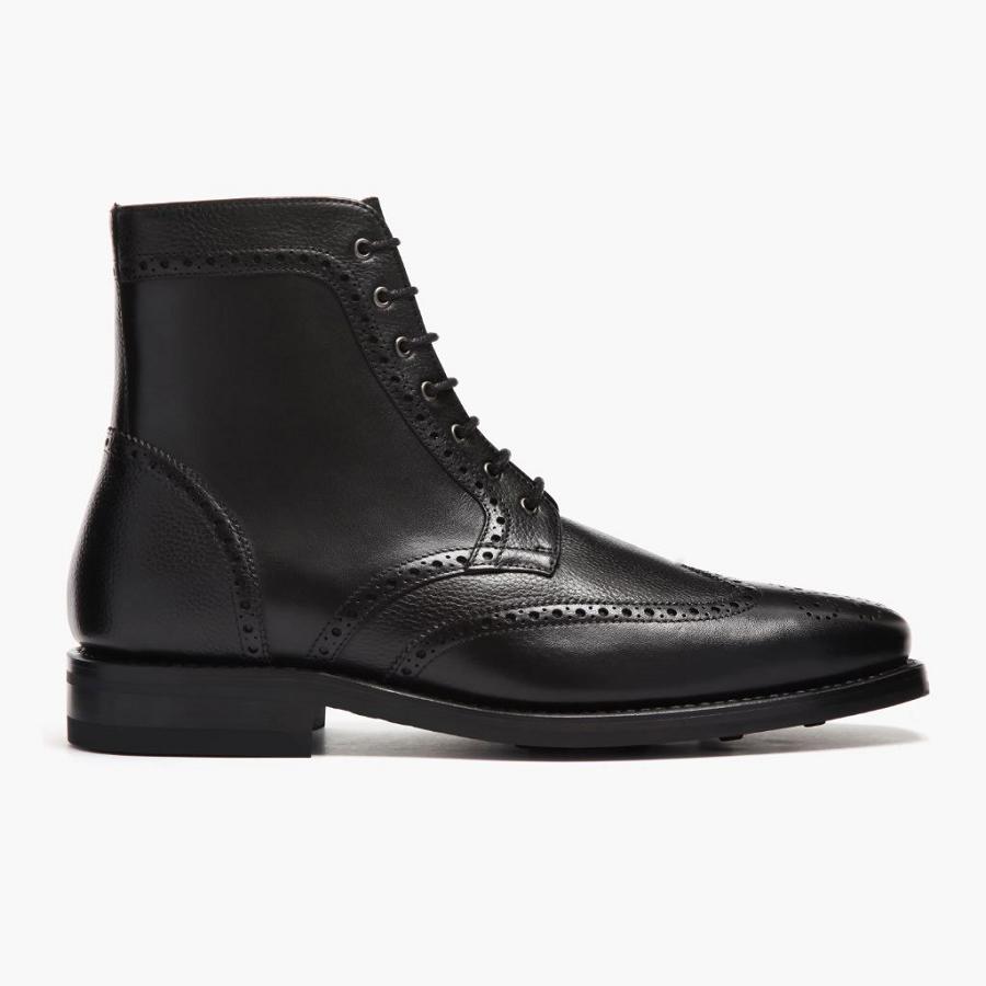 Thursday Boots Wingtip Leren Veterlaarzen Heren Zwart | NL390DFM56