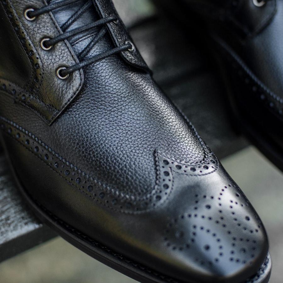 Thursday Boots Wingtip Leren Veterlaarzen Heren Zwart | NL390DFM56