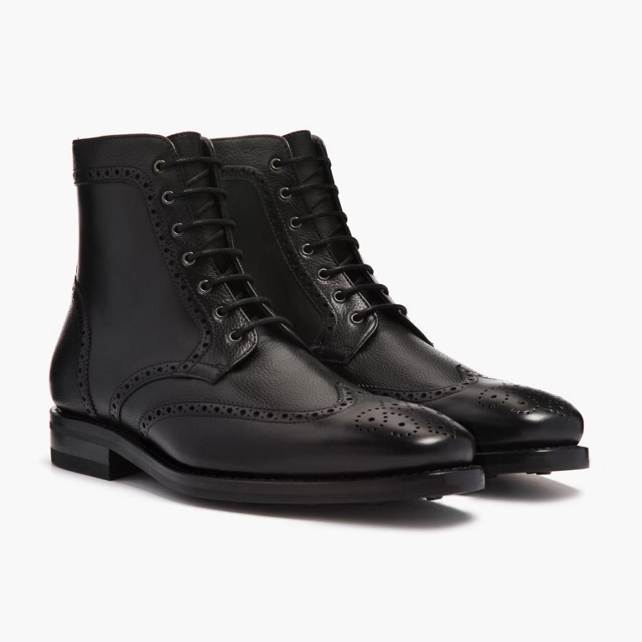 Thursday Boots Wingtip Leren Veterlaarzen Heren Zwart | NL390DFM56