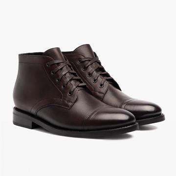 Thursday Boots Cadet Leren Chukka Laarzen Heren Zwart Koffie | NL76GSO