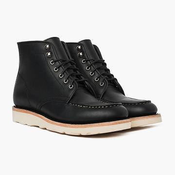 Thursday Boots Diplomat Leren Veterlaarzen Heren Zwart | NL41BEX