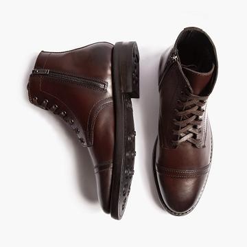 Thursday Boots Major Leren Veterlaarzen Heren Koffie | NL408XYU