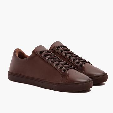 Thursday Boots Premier Low Tops Leren Sneakers Heren Koffie | NL375WNB