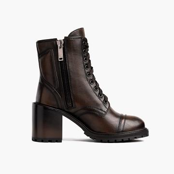 Thursday Boots Rebel Leren Veterlaarzen Dames Koffie | NL16VRW