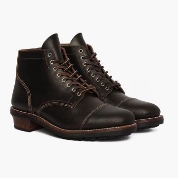 Thursday Boots Vanguard Leren Veterlaarzen Heren Zwart | NL390DFM59